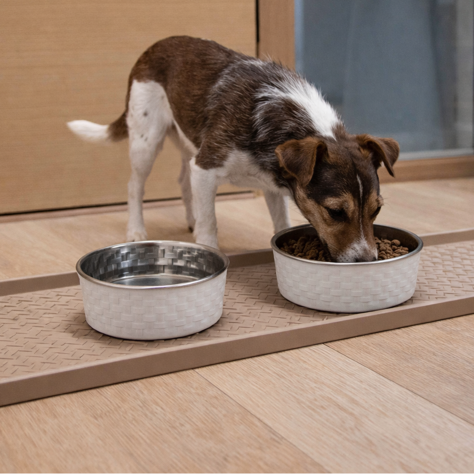 14" x 38" Metro Oak Rattan Boot Tray