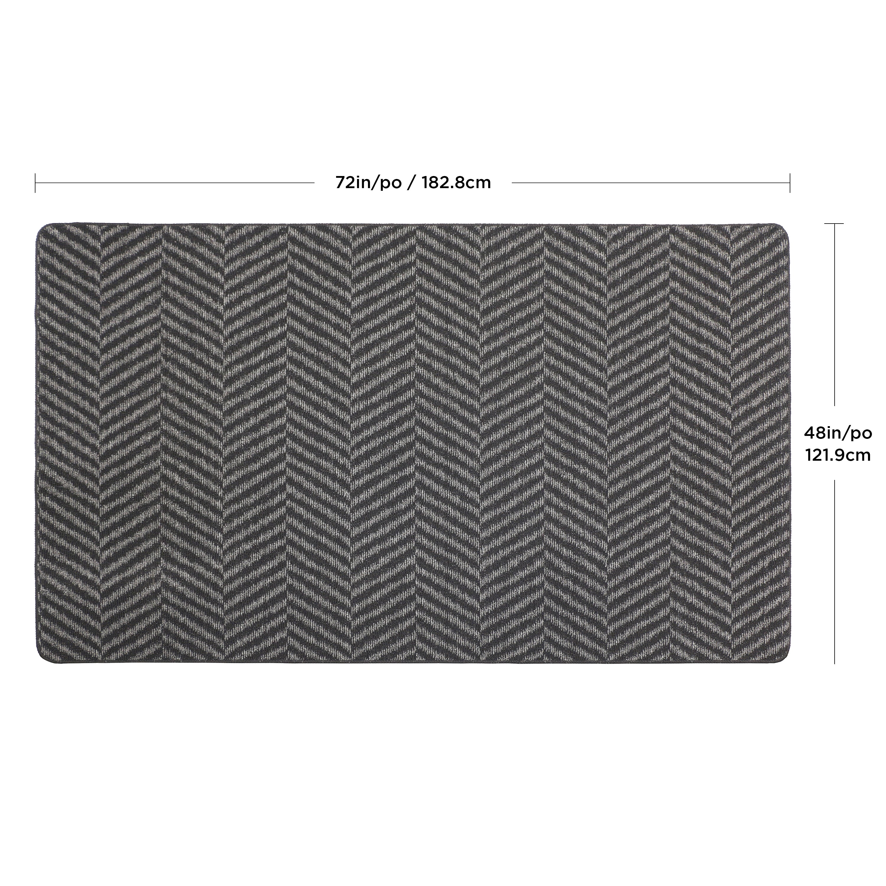 4'x6' Herringbone Linear Charcoal Floor Mat