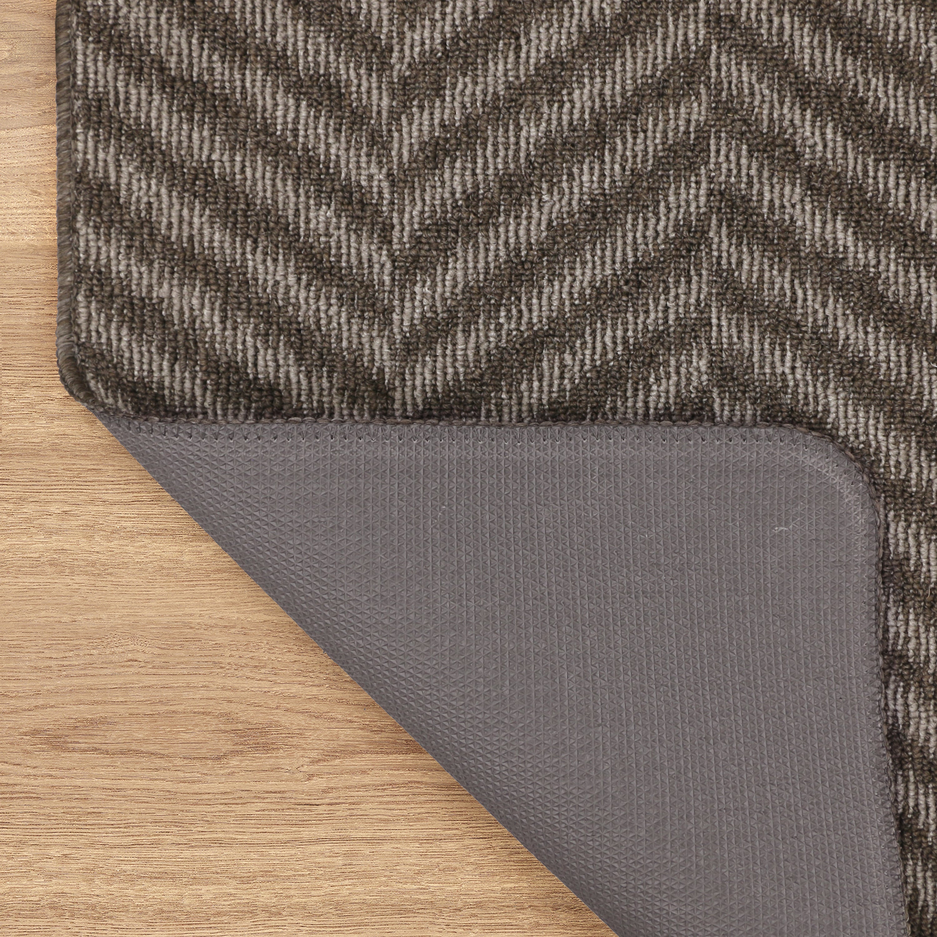 4'x6' Tufted Herringbone Taupe Floor Mat