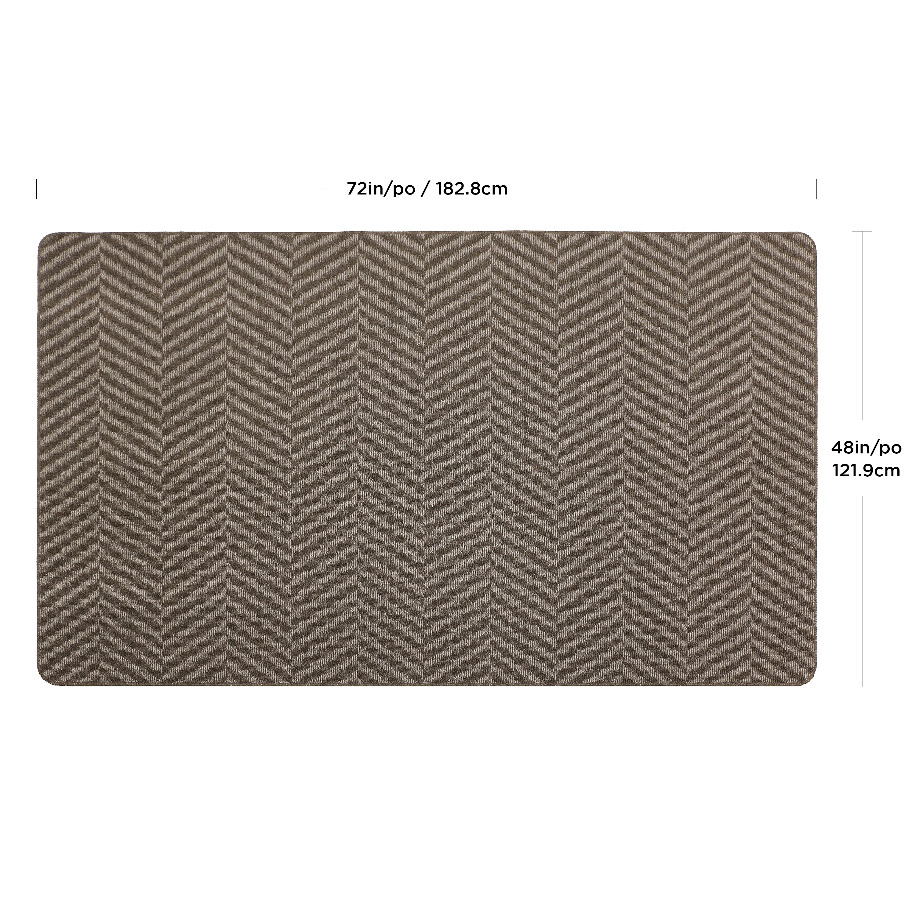 4'x6' Tufted Herringbone Taupe Floor Mat