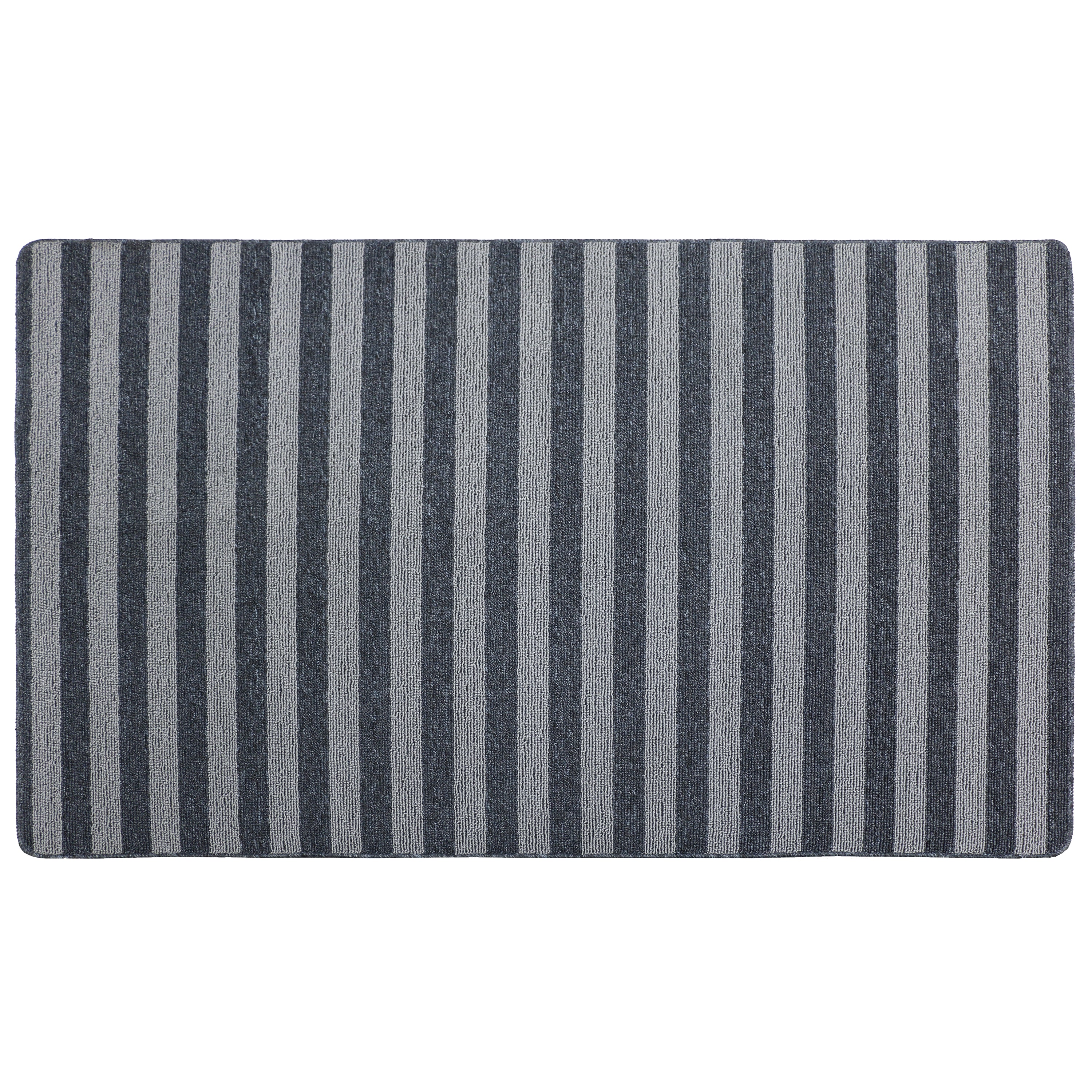 4'x6' Tufted Cabana Striped Denim Floor Mat