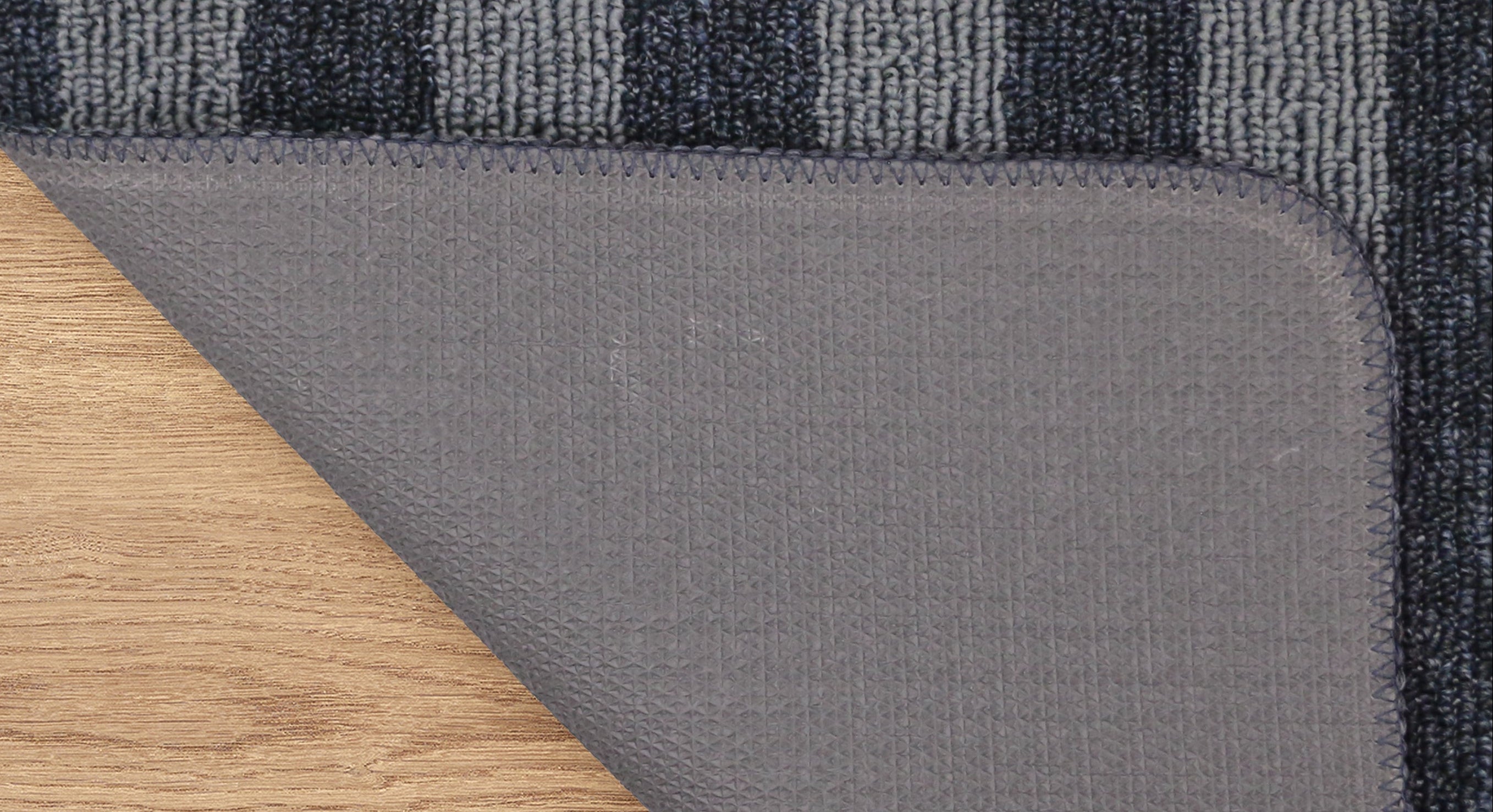 4'x6' Tufted Cabana Striped Denim Floor Mat