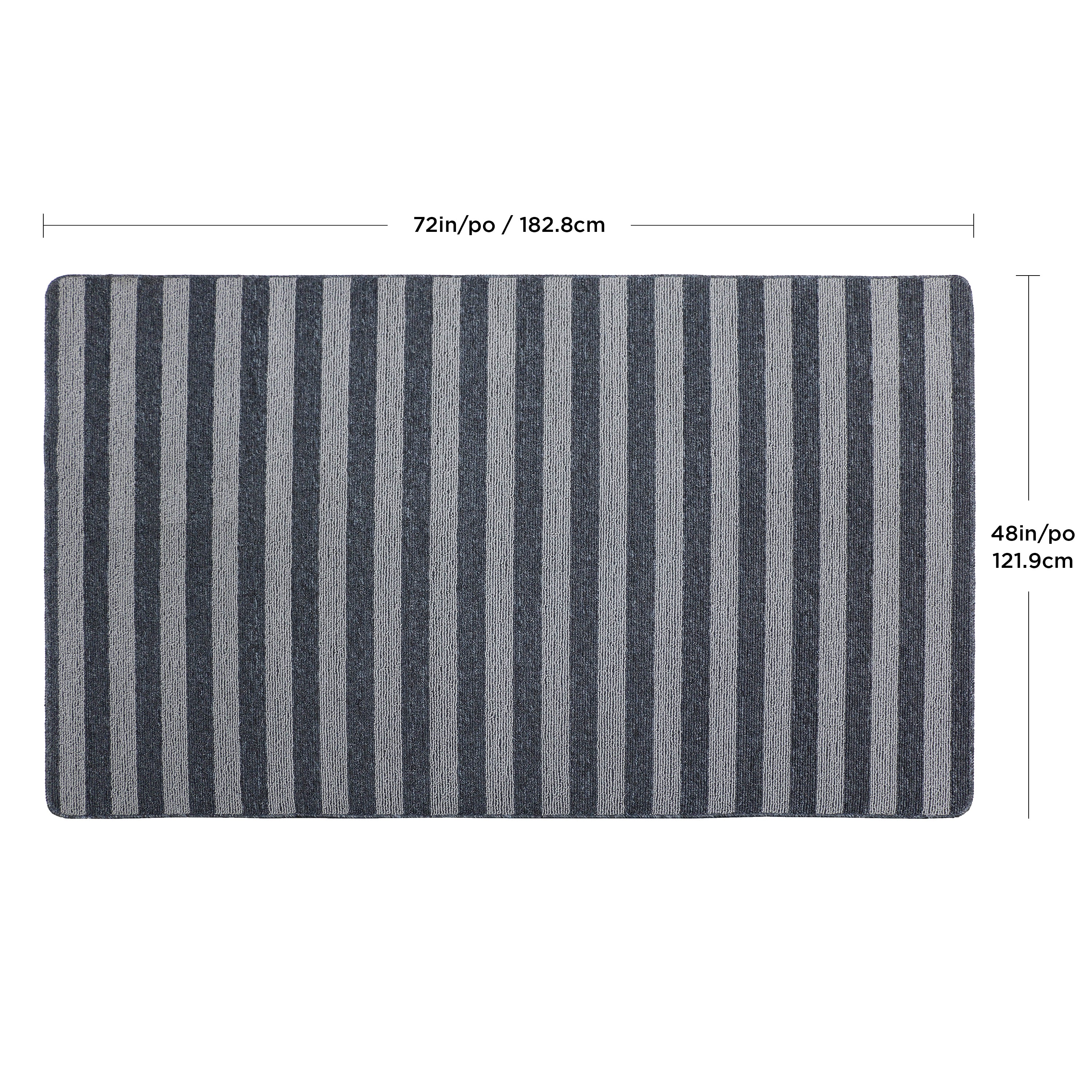 4'x6' Tufted Cabana Striped Denim Floor Mat