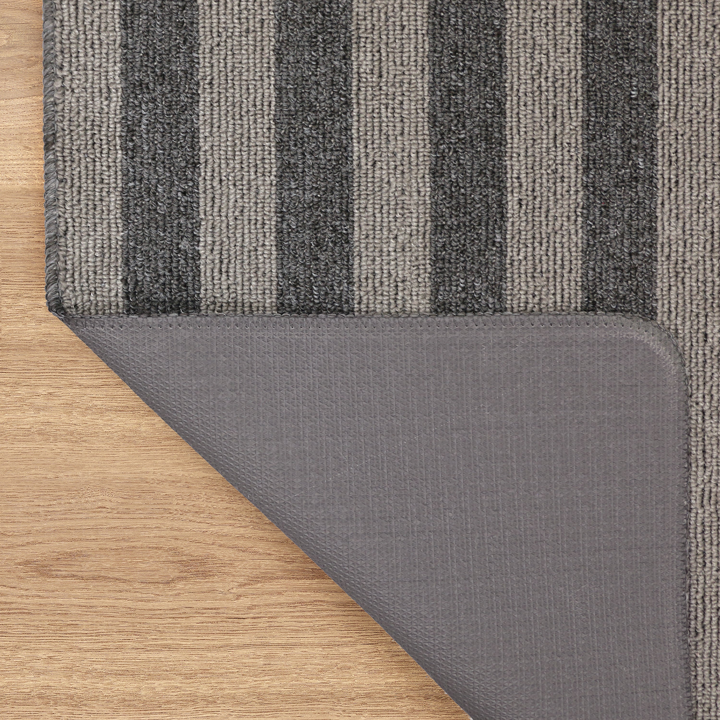 4'x6' Tufted Cabana Stripe Taupe Floor Mat