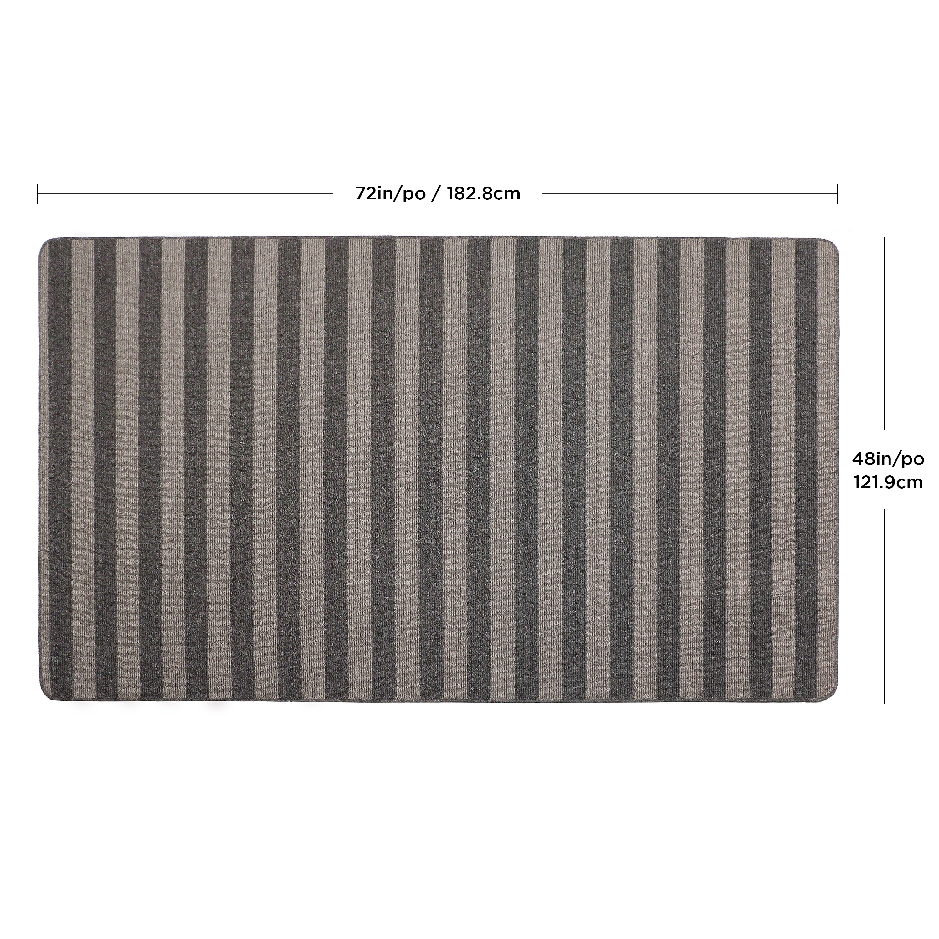 4'x6' Tufted Cabana Stripe Taupe Floor Mat