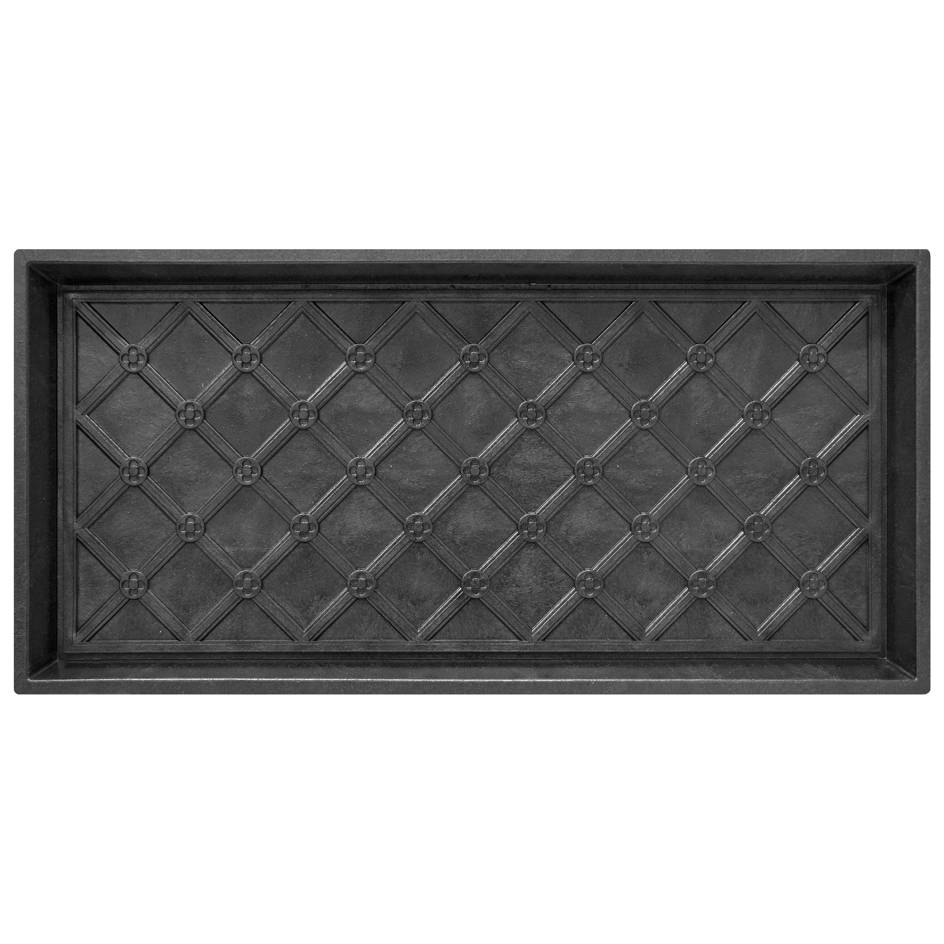 17" x 35" Manor Black Lattice Boot Tray