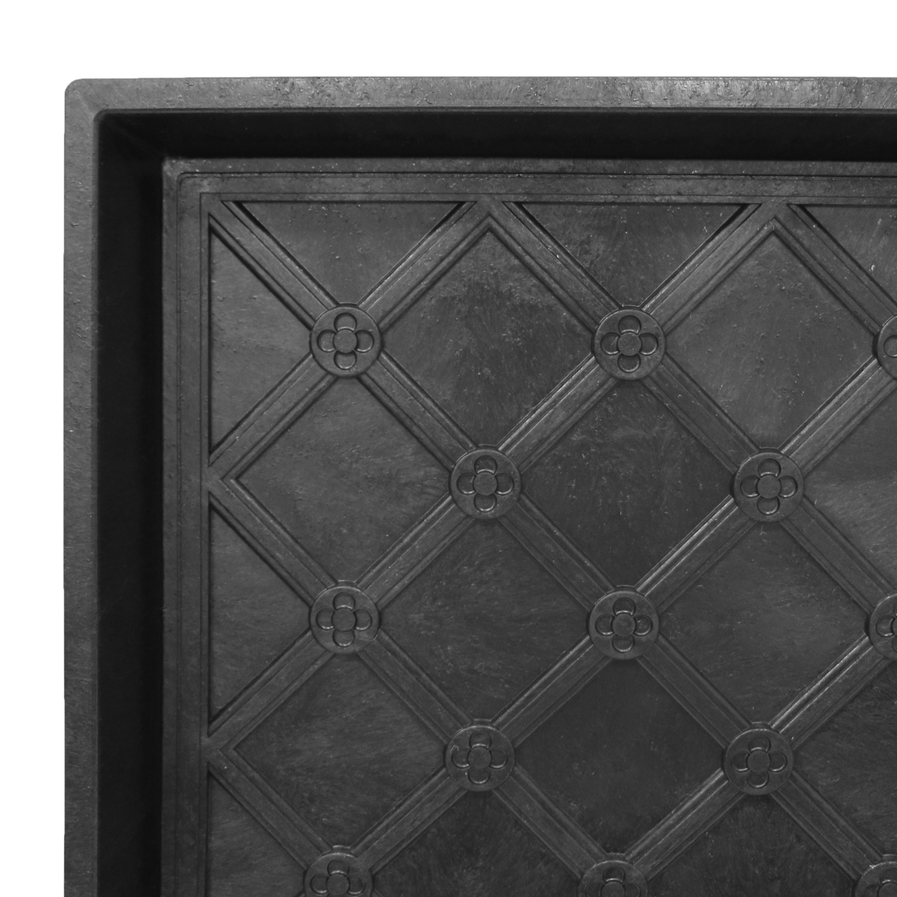 17" x 35" Manor Black Lattice Boot Tray