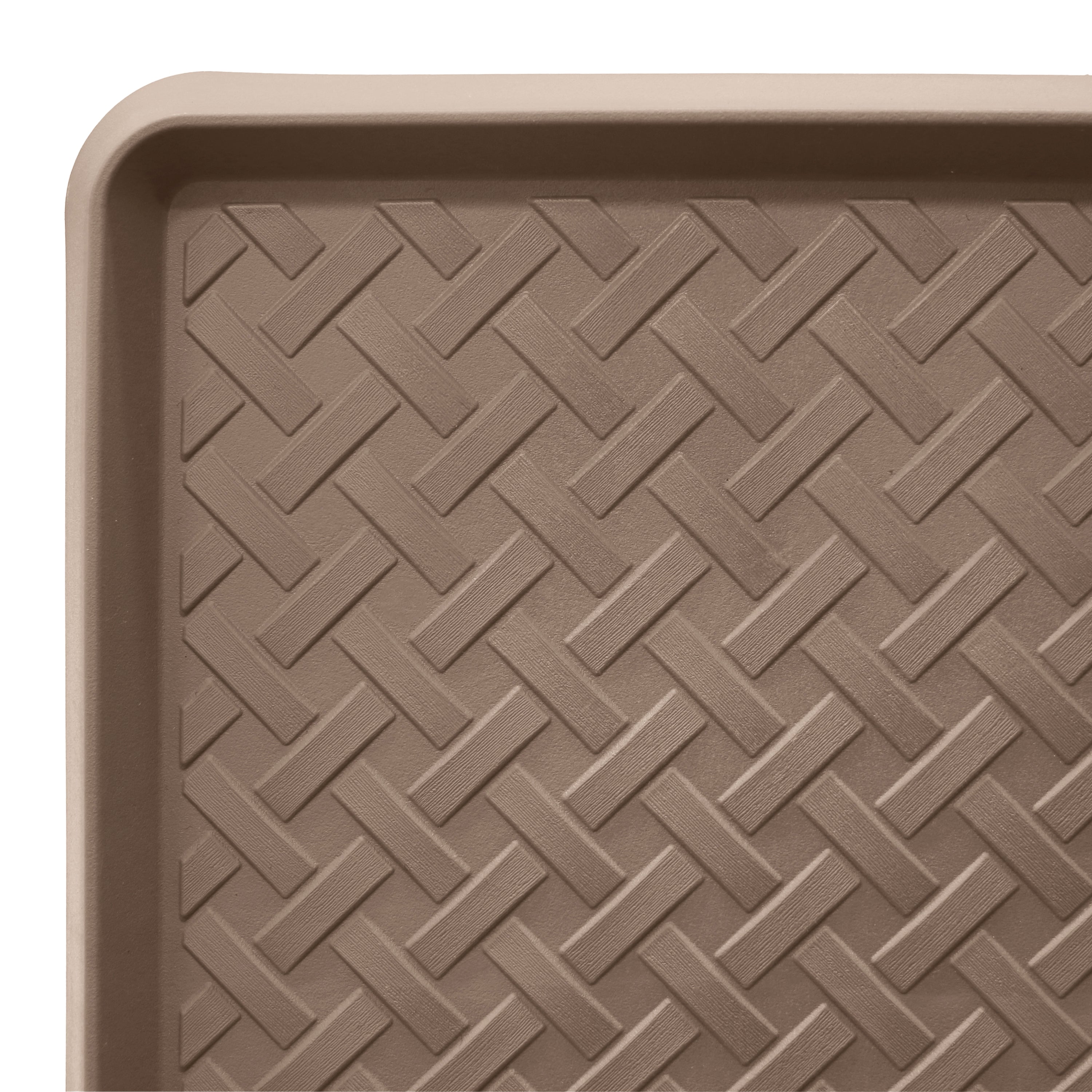 14" x 38" Metro Oak Rattan Boot Tray