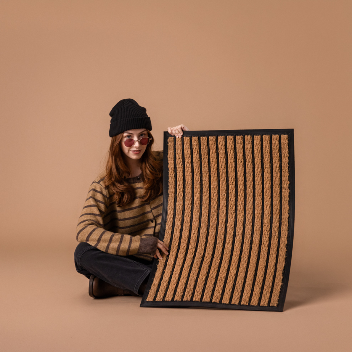2'x3' Striped Coir Door Mat