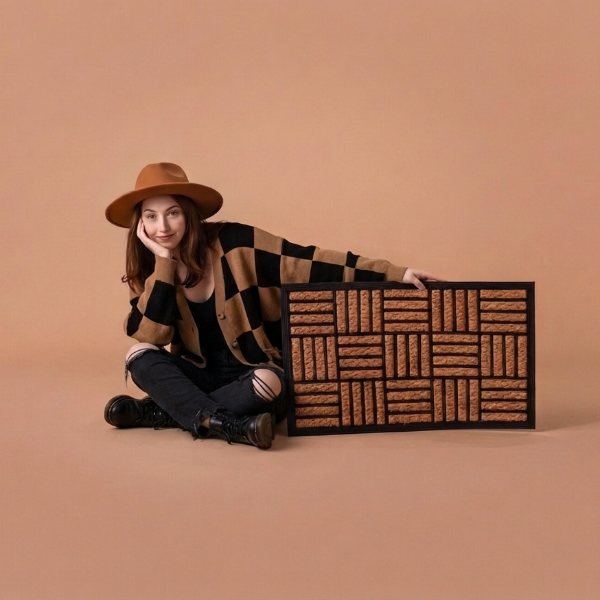 18"x30" Parquet Coir Door Mat