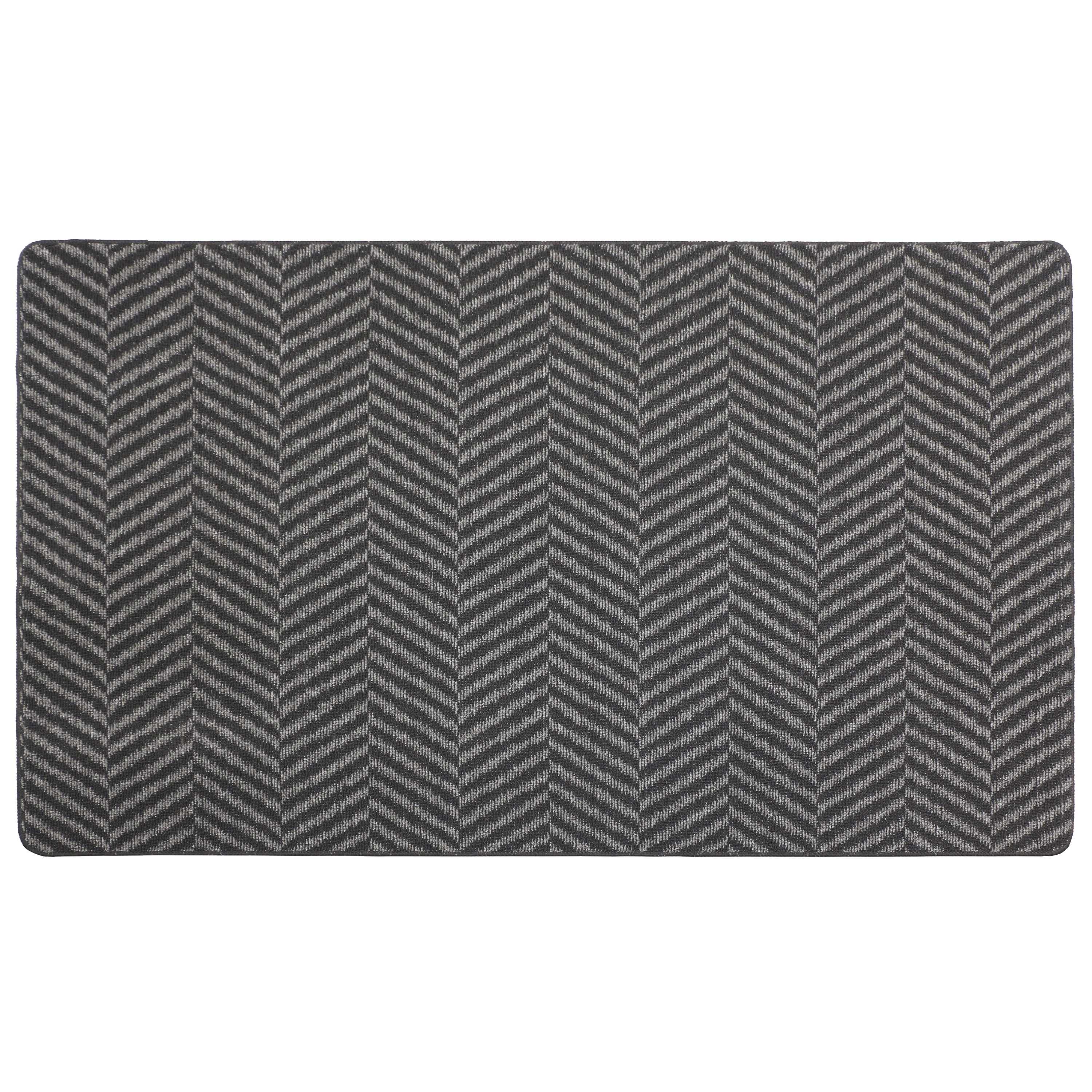 4'x6' Herringbone Linear Charcoal Floor Mat