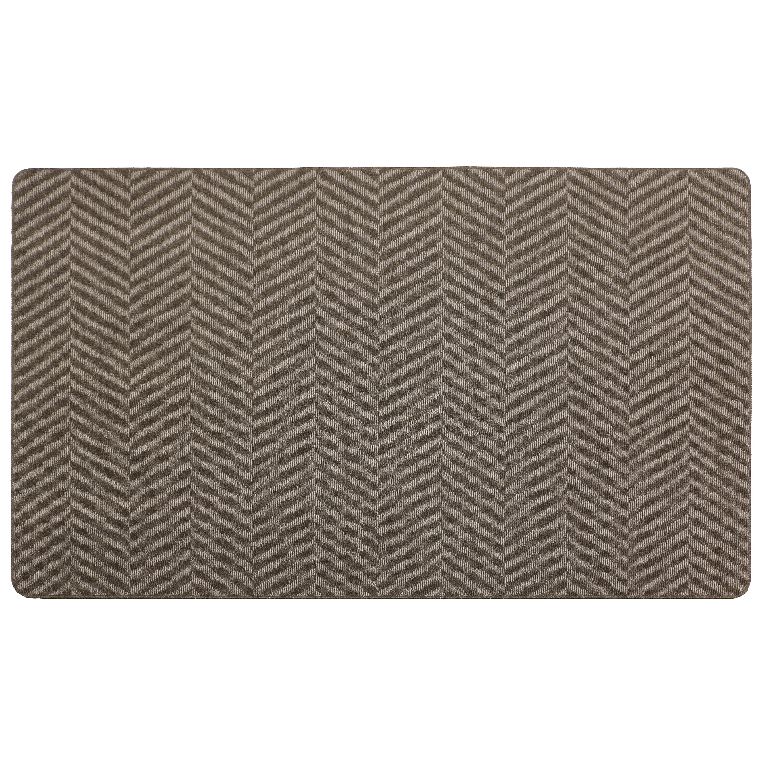 4'x6' Tufted Herringbone Taupe Floor Mat