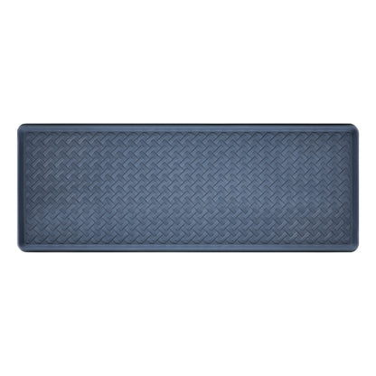 14" x 38" Blue Rattan Metro Boot Tray