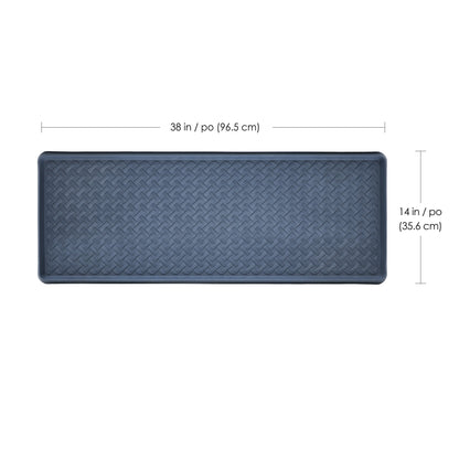 14" x 38" Blue Rattan Metro Boot Tray