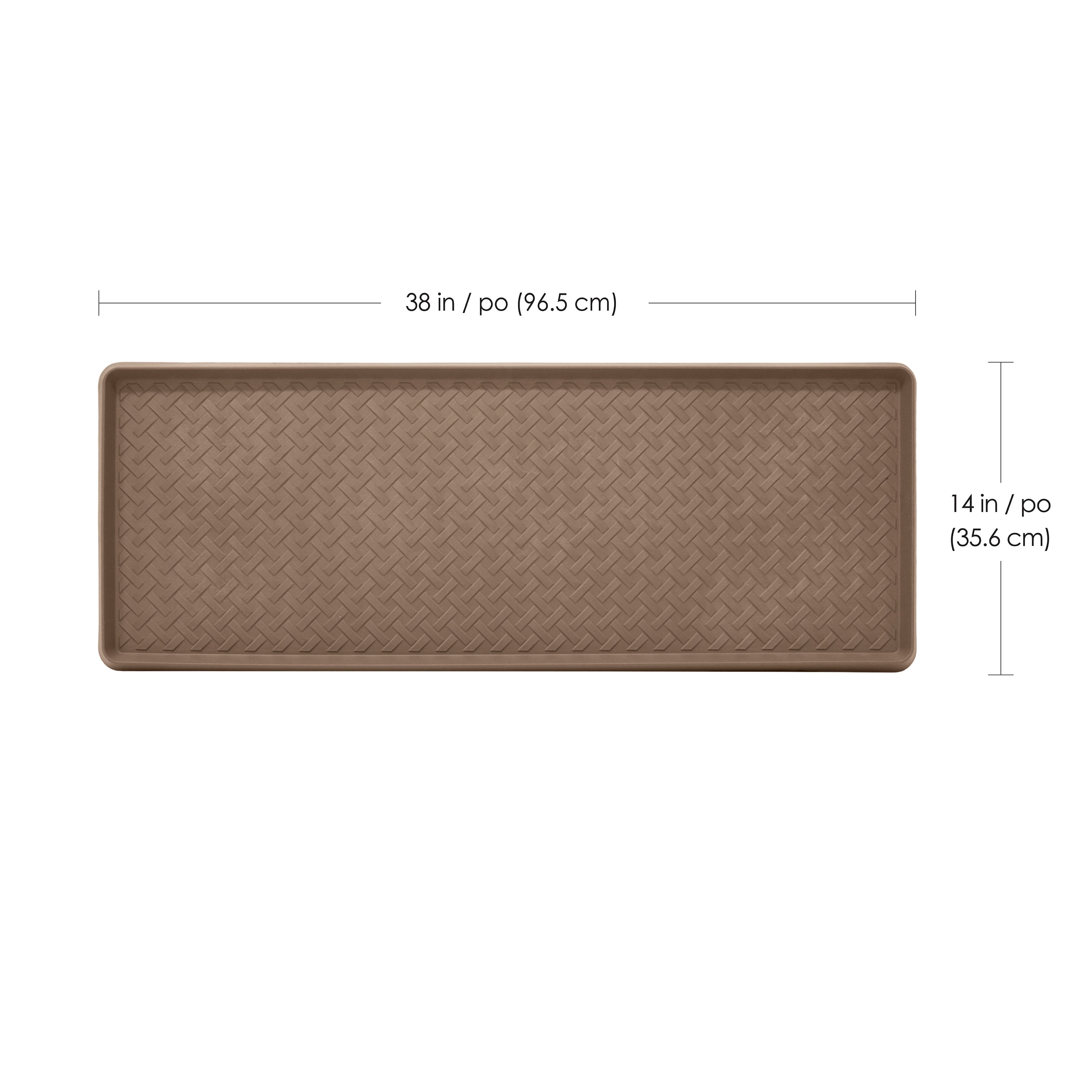 14" x 38" Metro Oak Rattan Boot Tray